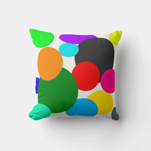 抽象芸術アートターコイズグリーンブルーホワイト クッション (正面)