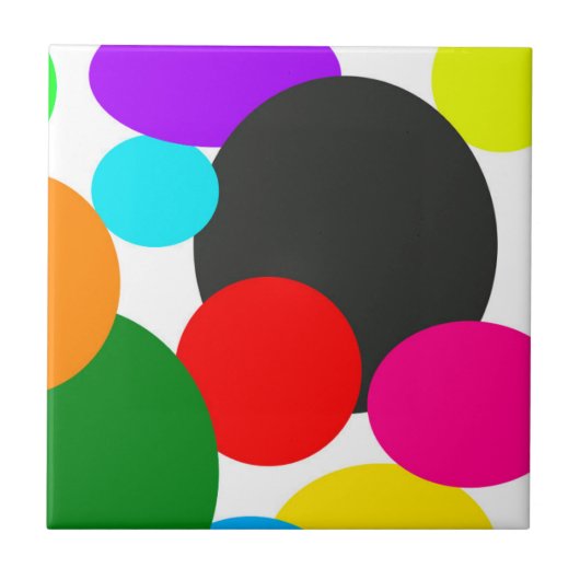 抽象芸術アートターコイズグリーンブルーホワイト タイル (正面)