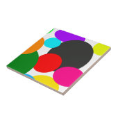 抽象芸術アートターコイズグリーンブルーホワイト タイル (側面)