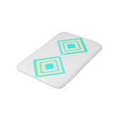 抽象芸術アートターコイズグリーンブルーホワイト バスマット (アングル)