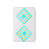 抽象芸術アートターコイズグリーンブルーホワイト バスマット (正面縦)