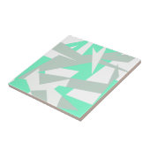 抽象芸術アートターコイズグレーホワイトパステル タイル (側面)