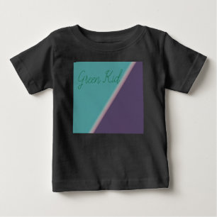 抽象芸術アートターコイズパープル ベビーTシャツ
