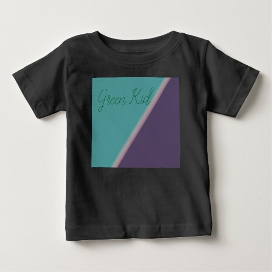 抽象芸術アートターコイズパープル ベビーTシャツ (正面)