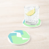 抽象芸術アートターコイズブルーグリーン コースター (側面)