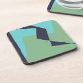 抽象芸術アートターコイズブルーグリーン コースター (左側)