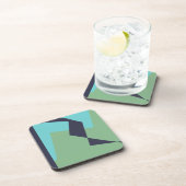 抽象芸術アートターコイズブルーグリーン コースター (右側)