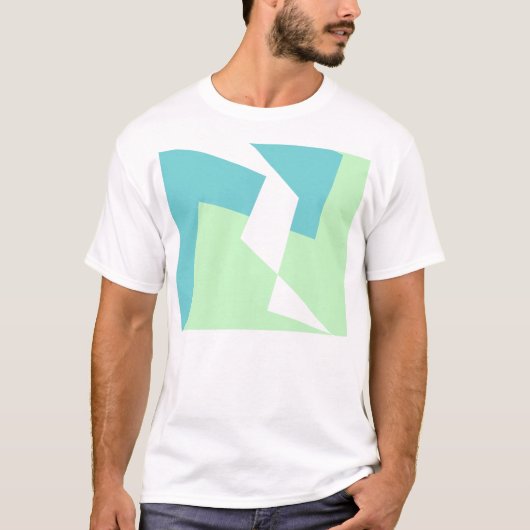 抽象芸術アートターコイズブルーグリーン Tシャツ (正面)