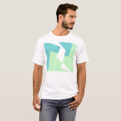 抽象芸術アートターコイズブルーグリーン Tシャツ (正面フル)