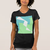 抽象芸術アートターコイズブルーグリーン Tシャツ (正面)