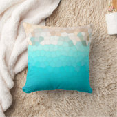 抽象芸術アートターコイズベージュコーラルピンク クッション (ブランケット)