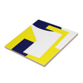 抽象芸術アートダークブルーイエローホワイト タイル (側面)