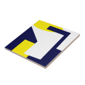 抽象芸術アートダークブルーイエローホワイト タイル (側面)