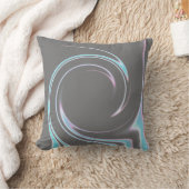 抽象芸術アートチャコールグレーブルーホワイトミニマリズム クッション (ブランケット)