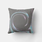 抽象芸術アートチャコールグレーブルーホワイトミニマリズム クッション (裏面)