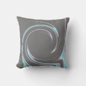 抽象芸術アートチャコールグレーブルーホワイトミニマリズム クッション (正面)