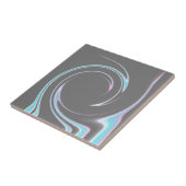 抽象芸術アートチャコールグレーブルーホワイトミニマリズム タイル (側面)