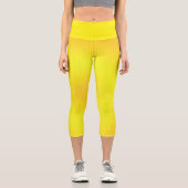 抽象芸術アートテクスチャサニーハッピーイエローオレンジ カプリレギンス (正面)