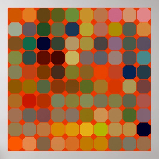 抽象芸術アートテクスチャテクスカラフルチャモダン術 ポスター (正面)