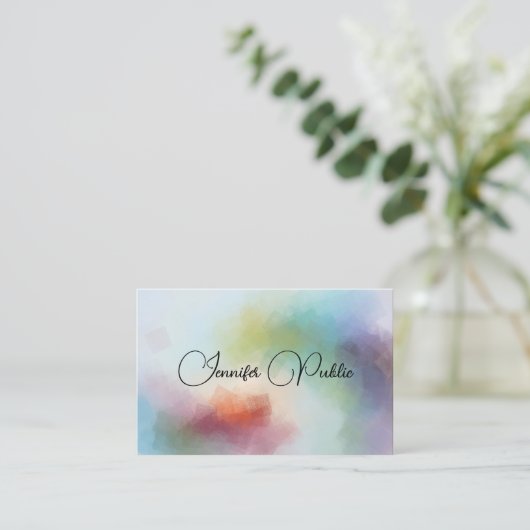 抽象芸術アートテンプレートプロフェッショナルエレガントモダン 名刺 (スタンド正面)