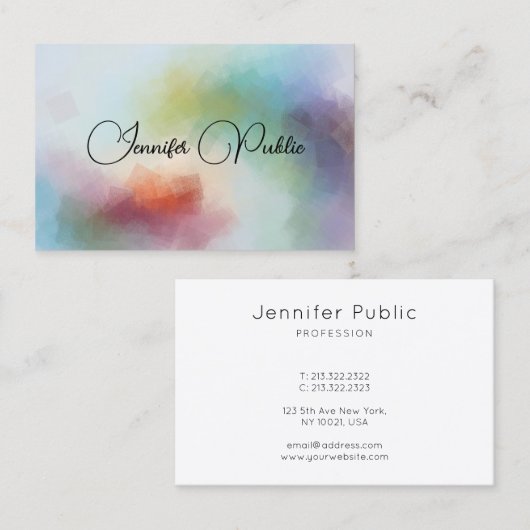 抽象芸術アートテンプレートプロフェッショナルエレガントモダン 名刺 (正面/裏面)