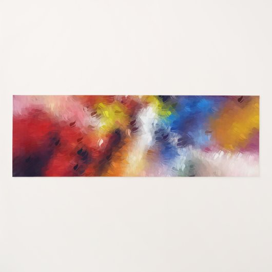 抽象芸術アートテンプレートレッドオレンジイエローブルー ヨガマット (正面(横))