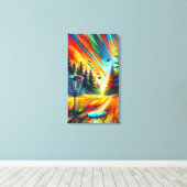 抽象芸術アートディスクゴルカラフルフAIアート キャンバスプリント (インサイチュ (ウッドフロア))