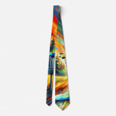 抽象芸術アートディスクゴルフをテーマ ネクタイ (裏面)