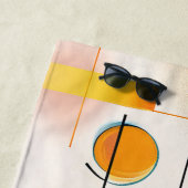 抽象芸術アートデザインインレッズ&オレンジ ビーチタオル (インサイチュ)