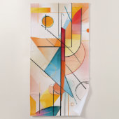 抽象芸術アートデザインインレッズ&オレンジ ビーチタオル (正面)