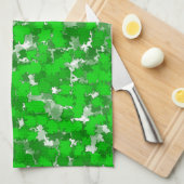 抽象芸術アートデザイン緑の葉 キッチンタオル (四つ折り)