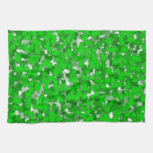 抽象芸術アートデザイン緑の葉 キッチンタオル (横)