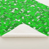 抽象芸術アートデザイン緑の葉 シェルパブランケット (3/4)