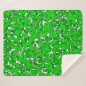 抽象芸術アートデザイン緑の葉 シェルパブランケット (正面(横))