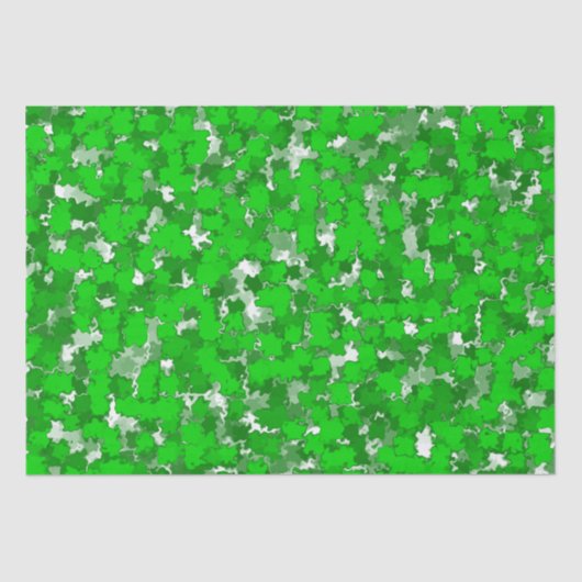 抽象芸術アートデザイン緑の葉 薄葉紙 (正面)