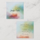 抽象芸術アートトレンディーモダンタイポグラフィスクエア スクエア名刺 (正面/裏面)