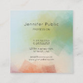 抽象芸術アートトレンディーモダンタイポグラフィスクエア スクエア名刺 (裏面)