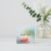 抽象芸術アートトレンディーモダンタイポグラフィスクエア スクエア名刺 (スタンド正面)