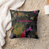 抽象芸術アートノワール黒ピンクと金ゴールド クッション (ブランケット)