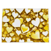 抽象芸術アートハートイエローギフト ラージペーパーバッグ (正面)