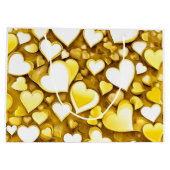 抽象芸術アートハートイエローギフト ラージペーパーバッグ (裏面)