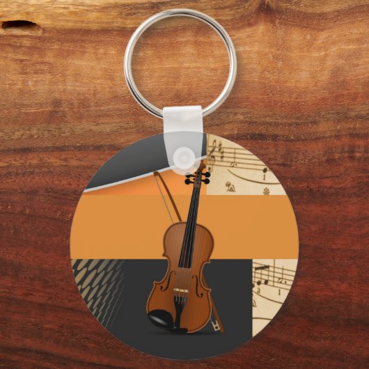 抽象芸術アートバイオリンデザイン キーホルダー (正面)