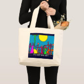 抽象芸術アートバッグ ラージトートバッグ (正面(商品))
