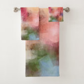抽象芸術アートバラフラワーズモダンフローラエレガント バスタオルセット (インサイチュ)