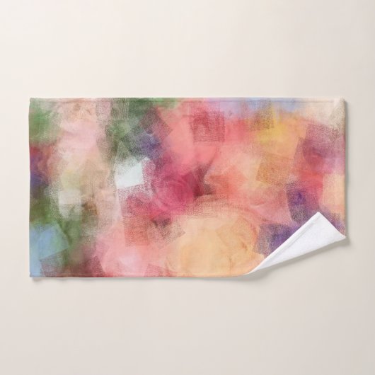 抽象芸術アートバラフラワーズモダンフローラエレガント バスタオルセット (ハンドタオル)