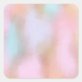 抽象芸術アートパステルカラーズレッドイエローオレンジブルー スクエアシール (正面)