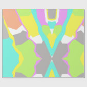 抽象芸術アートパステルコーラルピンクグレーパターン ラッピングペーパー (フラット)