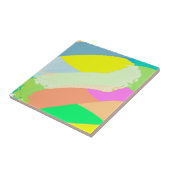 抽象芸術アートパステルコーラルラベンダーイエロー タイル (側面)