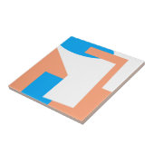 抽象芸術アートパステルコーラルラベンダーブルー タイル (側面)