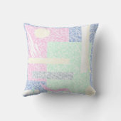 抽象芸術アートパステルテーマターコイズピンククラウド クッション (裏面)